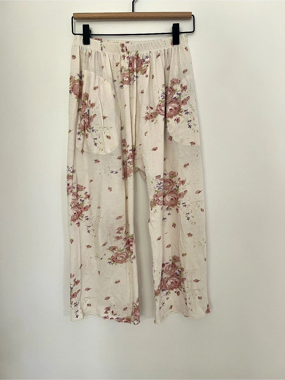 The Great Sleep Floral Cotton Pajama Set in Cream & Pink